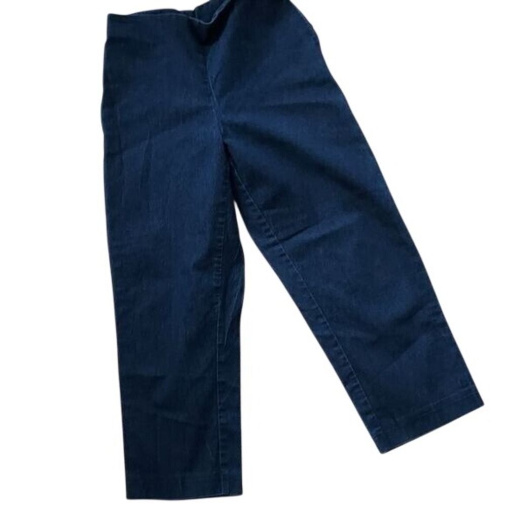 Dark Wash Side Zip Cropped Jeans Indigo High Rise  Sz 4 Altered to 24" W Coastal